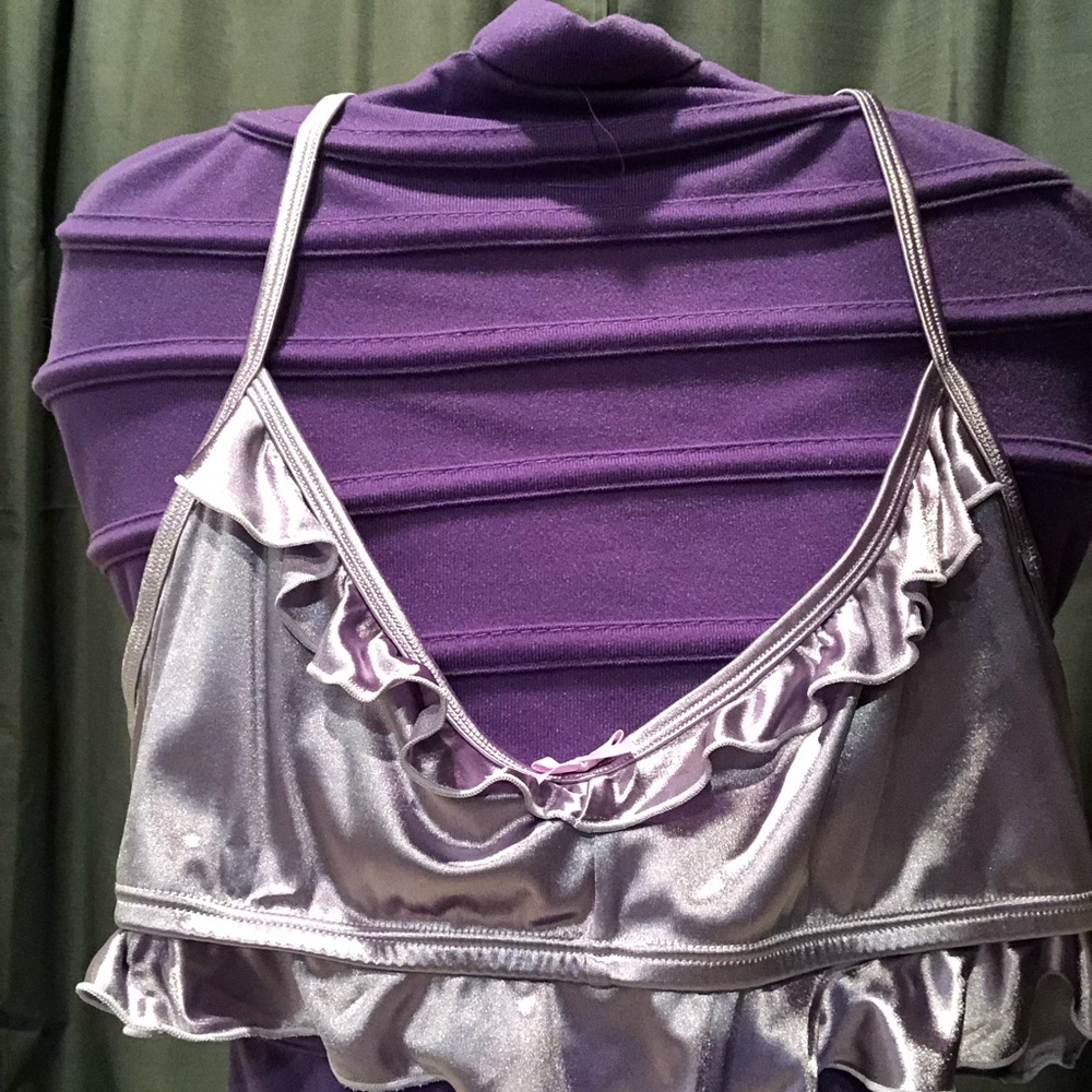XDress - Ruffled Satin Bra - Purple